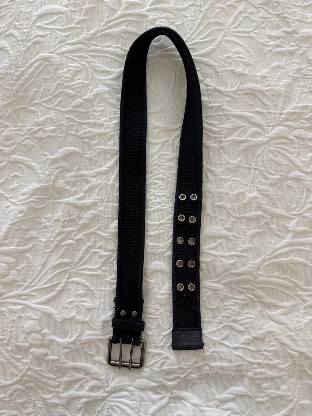 Calvin Klein Jeans Navy Belt Canvas Grommet Utility Grunge